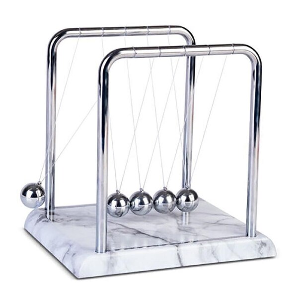 MDI Balance Ball Cradle w/ White Marble Base Desk Accessory Decor Large