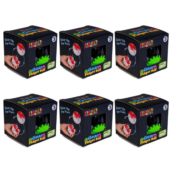 6PK MDI Gear Fidget Ball Kids/Children Sensory Anti-Stress Play Toy 3y+ Assorted
