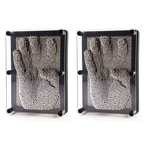 2PK MDI Pinhead 3D Finger Pin Art Tabletop Desk Accessory Decor Rectangle 5x7in