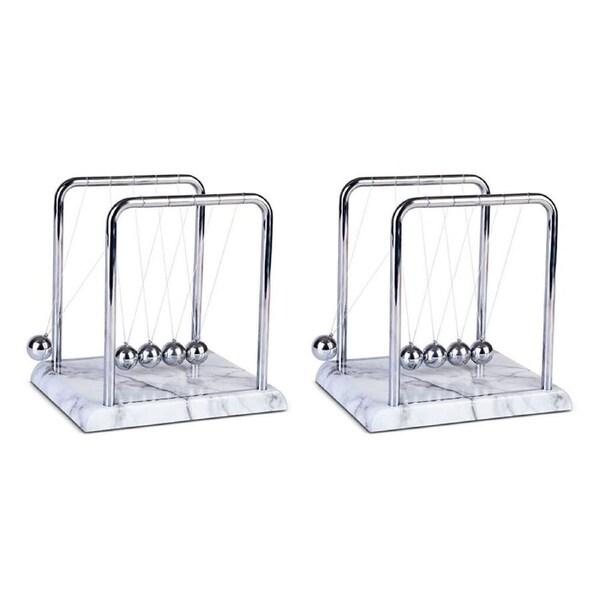 2PK MDI Balance Ball Cradle w/ White Marble Base Desk Accessory Decor Large