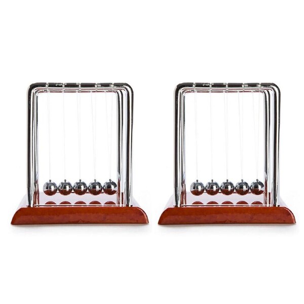 2PK MDI Balance Ball Cradle w/ Wooden Brown Base Desk Accessory Decor Medium