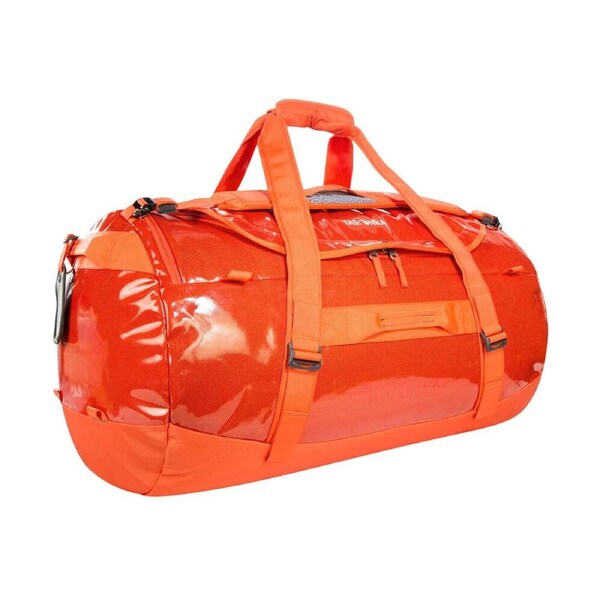 Tatonka Heavy Duty Nylon Barrel Duffel Outdoor Travel Bag L/85L Red Orange Gloss
