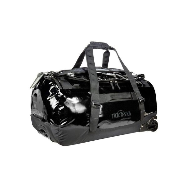 Tatonka Heavy Duty Nylon Barrel Roller L/80L Wheeled Outdoor Travel Black Gloss