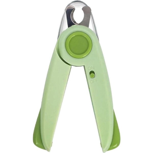 Dog & Cat Pets Nail Clippers, LED Light Pet Nail Clipper, Anti Cutting Bloodline Dog Nail Clipper for Small and Large Breeds-Green