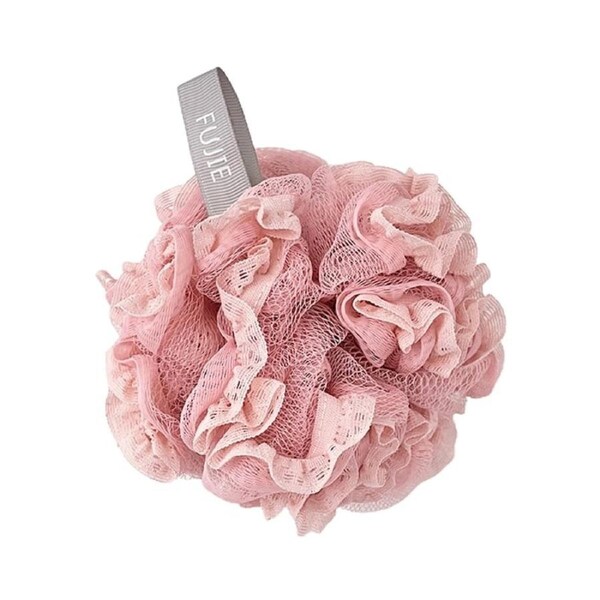 2pcs Shower Sponge Exfoliating Scrub Rich Foam PE Gentle Washing Bath Mesh Brush Bathroom Supplies-Pink