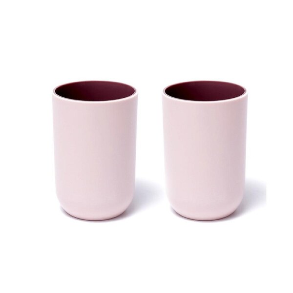 Unbreakable Reusable Drinking Cups have 2 Colors, Toothbrush Cup Tumbler, Dishwasher Safe - pink