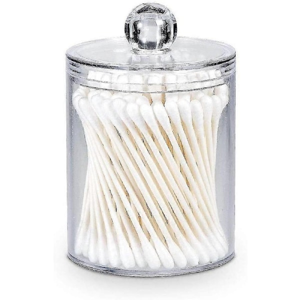 2pcs Makeup Organizer Qtips Holder Bathroom Storage Clear Organiser