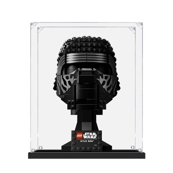 Acrylic Display Case for LEGO 75415 Star Wars Kylo Ren Helmet Figure Storage Box Dust Proof Glue Free