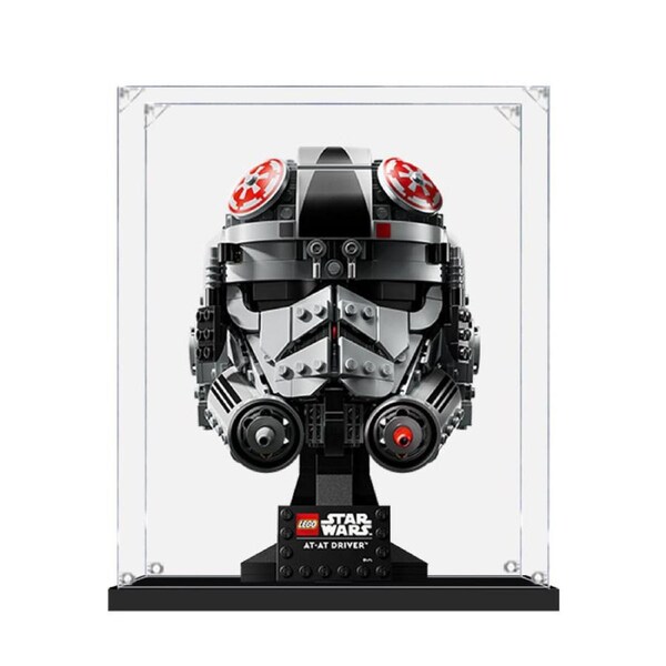 Acrylic Display Case for LEGO 75429 Star Wars AT-AT Driver Helmet Figure Storage Box Dust Proof Glue Free