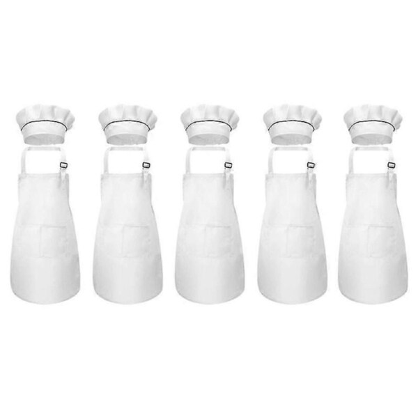 10-piece Children's Apron And Chef Hat Set Adjustable Children's Kitchen Apron For Cooking And Pain