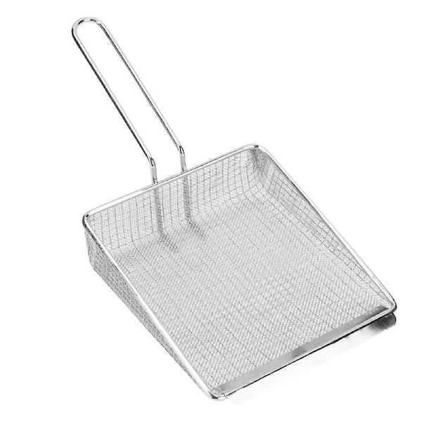 Multi Function Kitchen Stainless Steel Cooking Food Frying Shovel French Fries Mesh Scooper Strainer Filter(High Density Mesh )