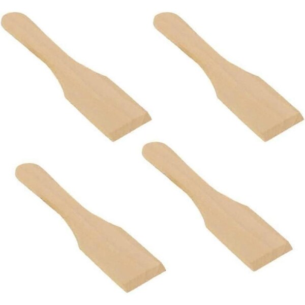 4Pcs Raclette Scraper Wooden Raclette Spatula Wood Kitchen Utensils for Non-stick Pans,Cheese