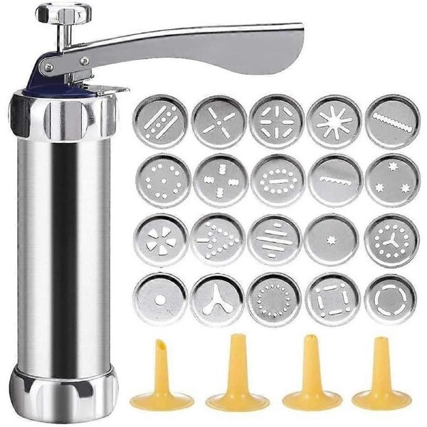 Biscuit Maker Stainless Steel 20PCS Shaper Cutter Decorating Cookie Press Pump Machine