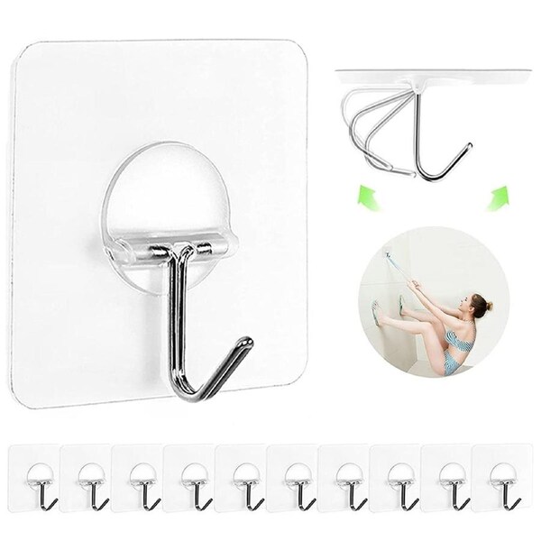 12Pcs Adhesive Hooks for Hanging Heavy Duty Wall Hooks Self Adhesive Towel Coat Hooks