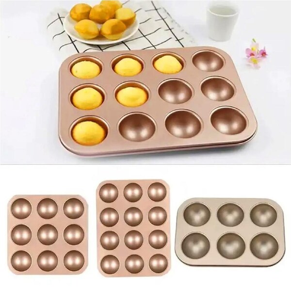 4 Pack Non-Stick Cupcake Pan 4/612-Cup Muffin Tin Carbon Steel Baking Cupcake