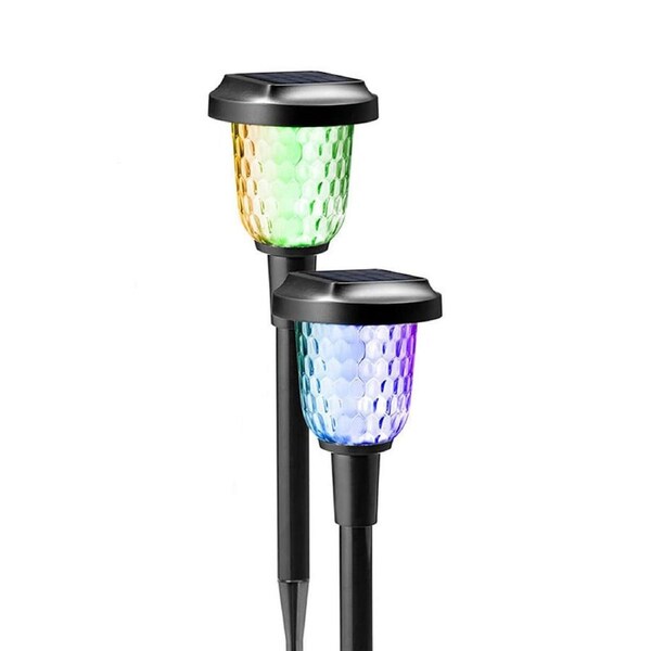 2Pcs Solar Lights Waterproof Dynamic Pattern Garden Lights Courtyard Night Lamp