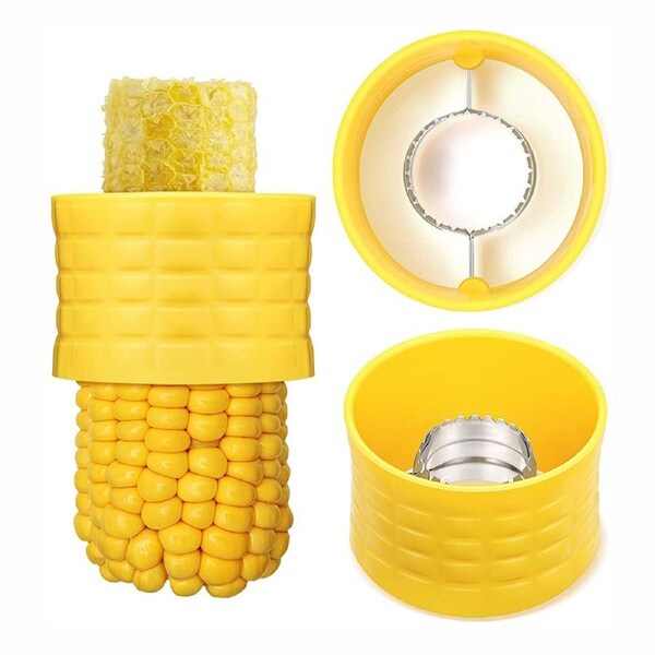 2 pcs Corn cob remover corn thresher kitchen tool-yellow