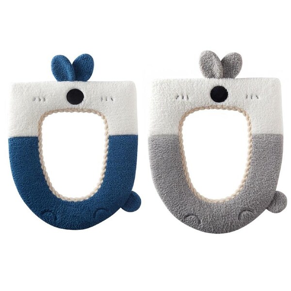 2Pcs Cartoon Toilet Seat Thickened Warm Toilet Seat Portable Toilet Washer