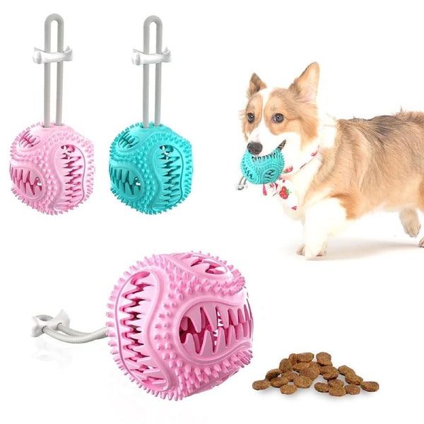 2Pcs Pet Molar Leaking Food Ball Cleaning Teeth Dogs Interactive Training Toy
