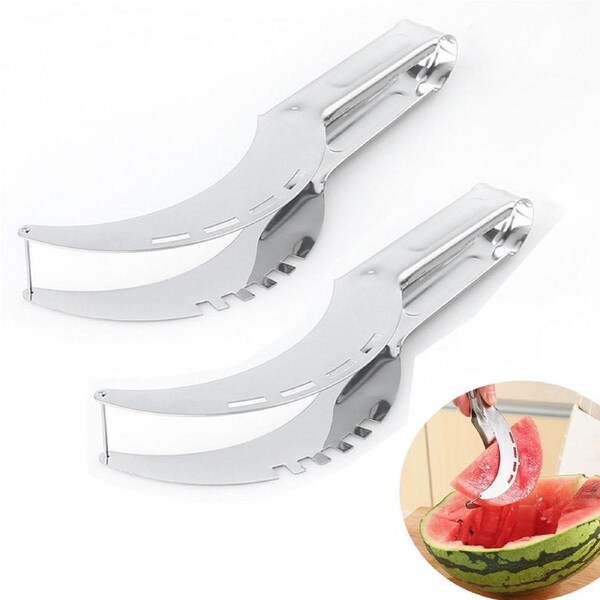 2 pack stainless steel watermelon slicing-silver