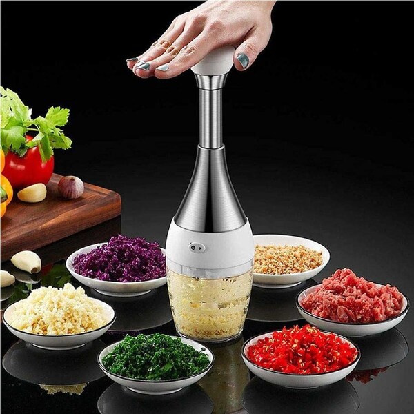 Manual Garlic Chopper Mini Food Chopper Handheld Cutter Mincer Blender