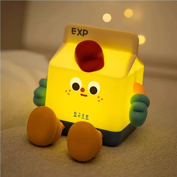 Cute Milk Carton Toast Night Lamp With Rechargeable Timed Sleeping Nightlights