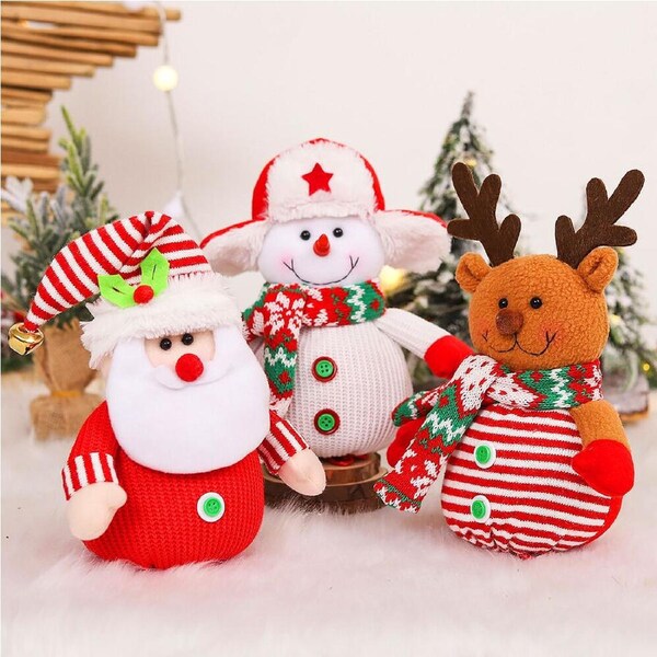 3Pcs Doll Bags with Drawstring Large Capacity Christmas Candy Bags Gift Bags