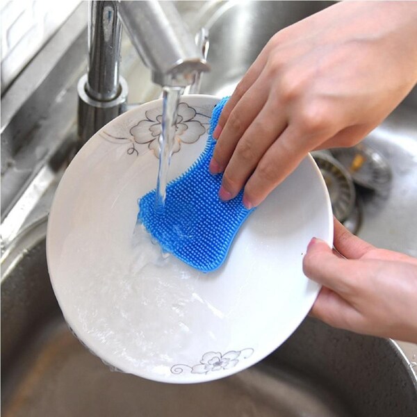 6 pack multi-functional silicone kitchen sponge
