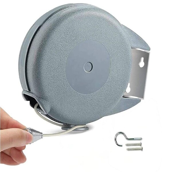 Retractable Clothesline PVC Wall Mount Clothes Line Retractable Laundry Line