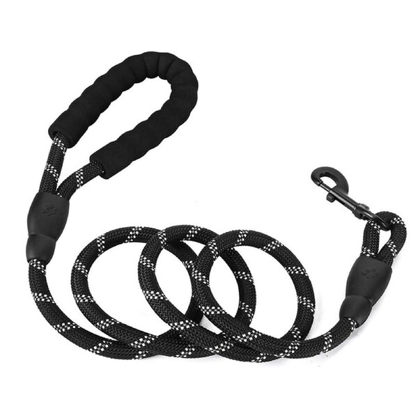 1.5M Heavy Duty Dog Leash Reflective Dog Leashes for Medium Large Dogs-Black