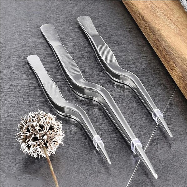 3 Pack Portable 3 Sizes Kitchen Tweezers BBQ Food Tweezers Clip Mini Chief Tongs