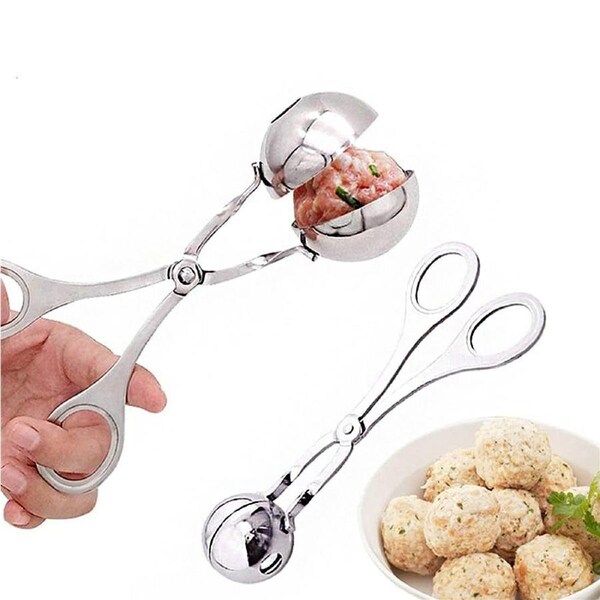 2pcs Stainless steel meatball maker clip meatball spoon-Siliver