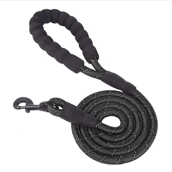 1.5M Heavy Duty Dog Leash Reflective Dog Leashes for Medium Large Dogs-Black