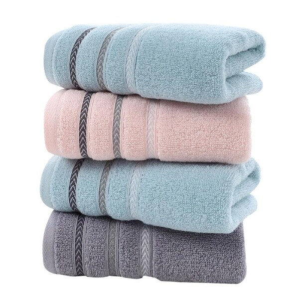 4 Pack Cotton Face Towel Set Highly Absorbent Soft Feel Washcloths For Bathroom