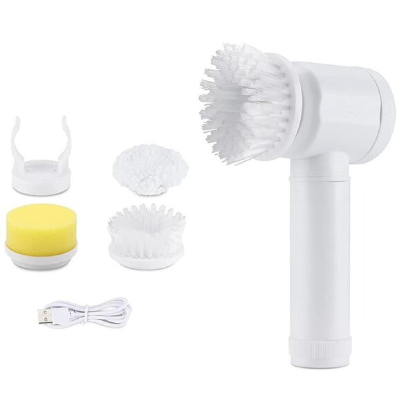 Electric Handheld Cleaning Brush Kitchen Sink Cleaning Tool-White