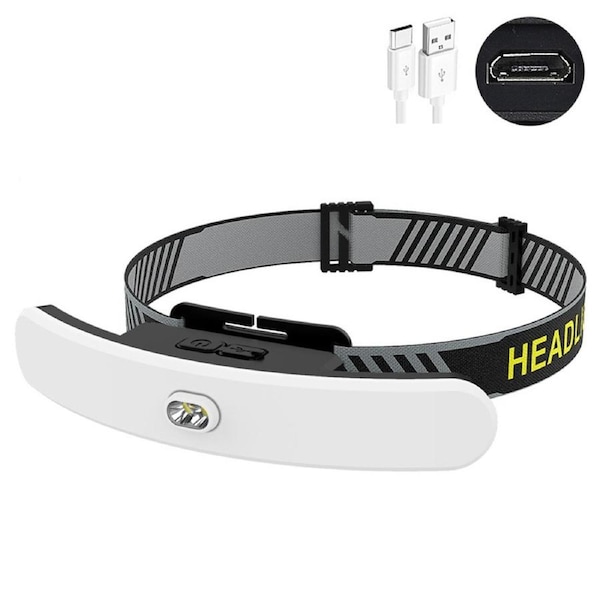 Cob Headlight Outdoor Riding Flood Headlight-White