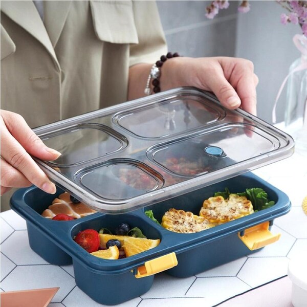Compartment Lunch Box Portable Plastic Tableware Microwaveable Sealed Lunch Box