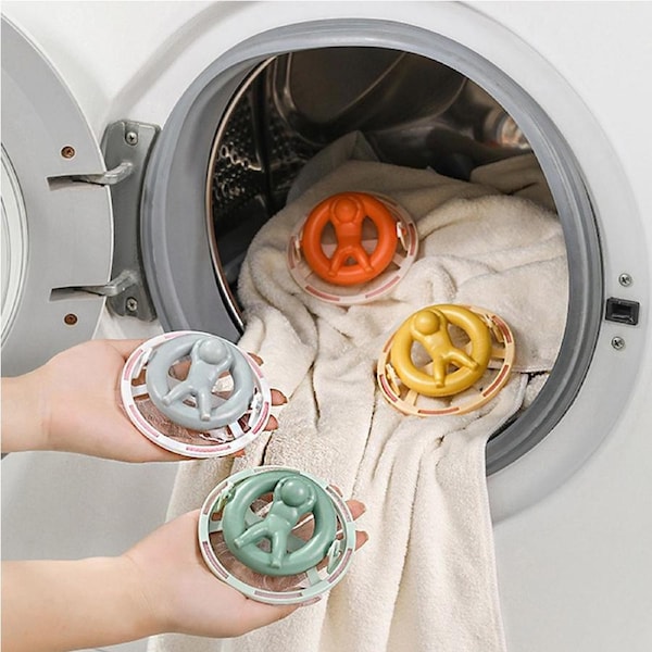 4Pcs Reusable Wash Machine Lint Catcher Removable Hair Filter Cleaning Mesh Bag