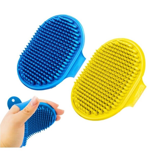 2 Pack Dog Grooming Brush Pet Bath Brush Soothing Massage Rubber Comb