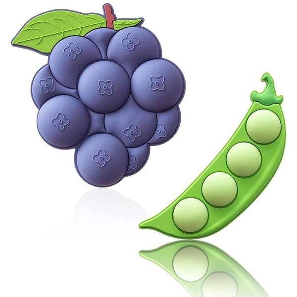 4Pcs 3D Magnetic Refrigerator Sticker Pea/Grape Magnetic Sticker Decal Ornaments