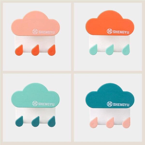 4Pcs Clouds Strong Self Adhesive Hook Wall Hanger Hook Key Hanger Wall Organizer