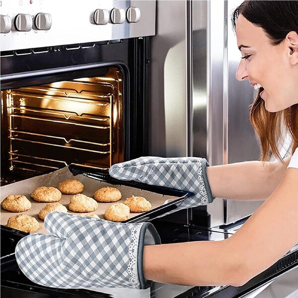 2 pcs Oven Mitts Oven Baking Gloves Heat Resistant for Kitchen Cooking