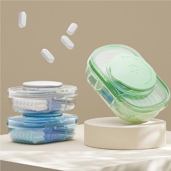 3Pcs Portable Pill Box Cutting Medicine Storage Pill Cases Silicon Sealed Case