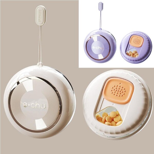 2Pcs Portable Pill Case Sealed Medicine Storage Case Travel Pill Box Organizer