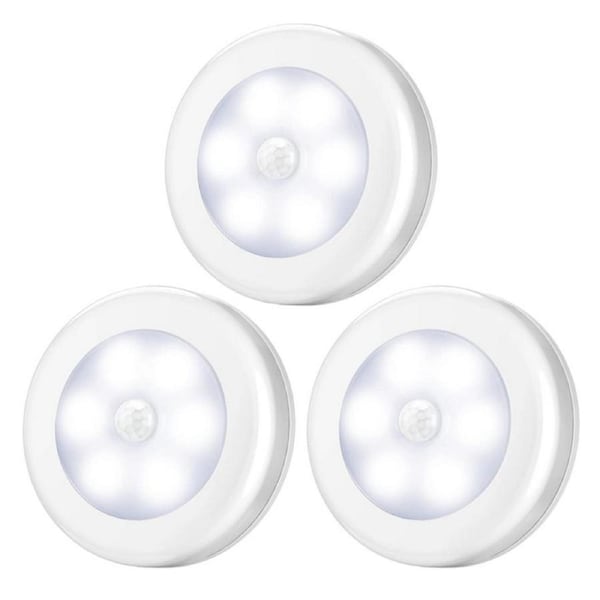 3 Pack Cordless Battery-Powered Motion Sensor Light Closet Lights Stair Lights