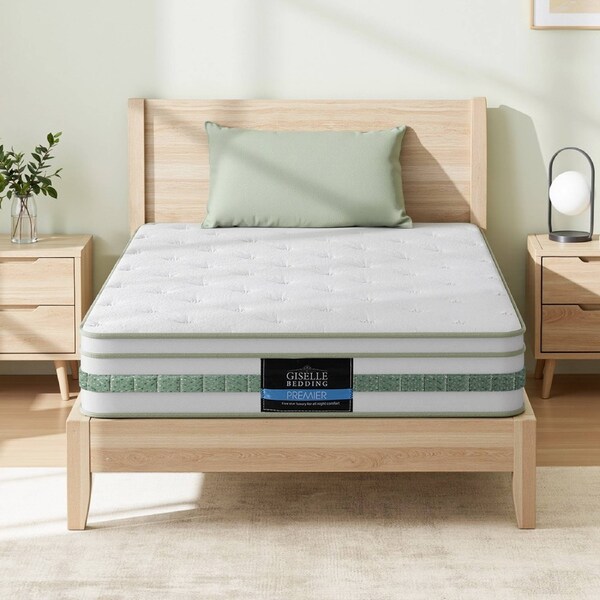 Giselle Bedding Green Tea Foam Pocket Spring Mattress King Single Bed Hybrid Mattresses