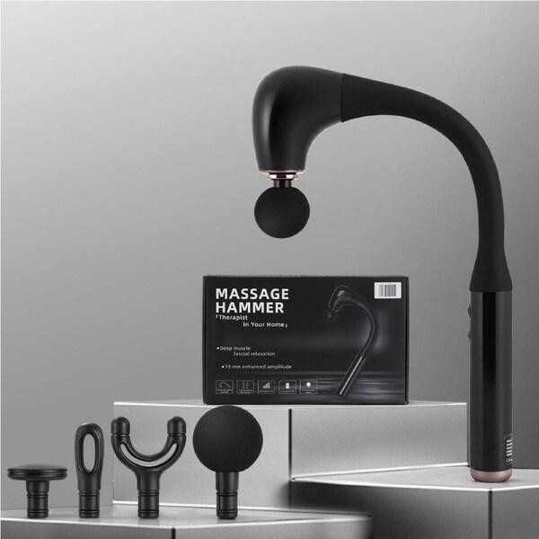Everfit Massage Gun U-shaped Extended Handle Percussion Massager 4 Heads
