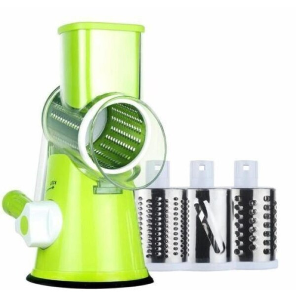 3 in1 Rotary Vegetable Slicer Cheese Grater Manual Food Drum Chopper Shredder AU