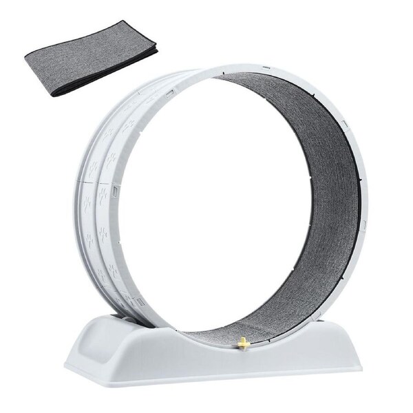 Cat Wheel Running Toy Exerciser Fitness Workout Treadmill Machine Indoor Feline Kitten Spinning Walking Training Kitty Play Gym Sports Circle Plastic