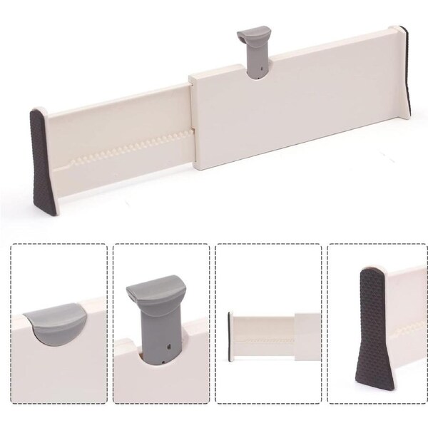 Set of 2 Expandable Drawer Divider Partition Adjustable Kitchen Storage Organizer